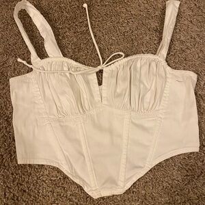 Whi te cotton candy LA / tobi crop top small